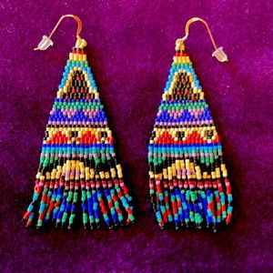 Hand beaded earrings.